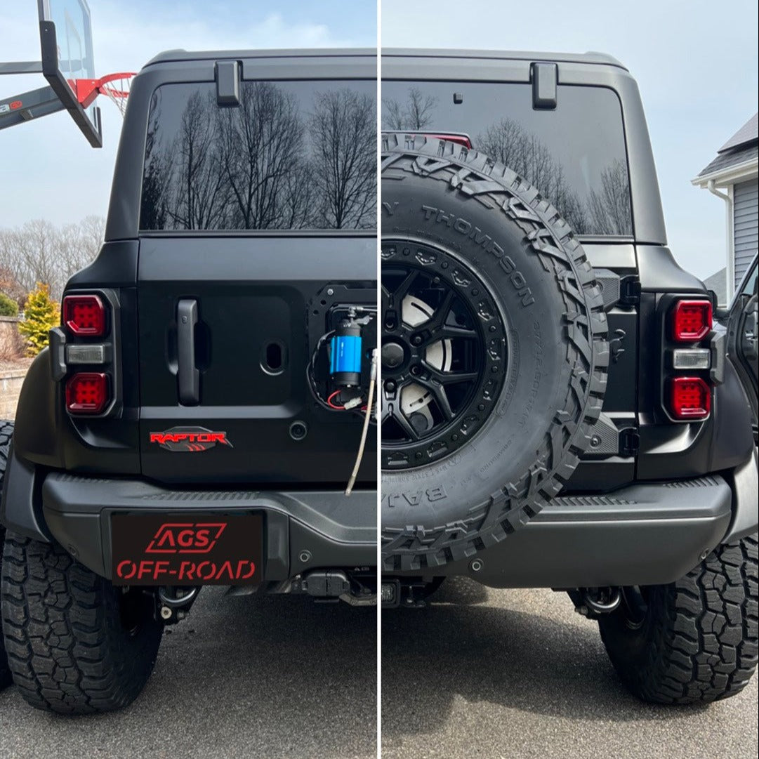 Bronco Raptor Air-Gate Kit with In-Wheel Accessory Mount – AGS OFF-ROAD